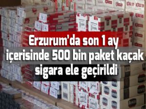 Erzurum'da son 1 ay içerisinde 500 bin paket kaçak sigara ele geçirildi