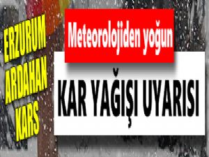 Meteoroloji'den 3 il için kar yağışı uyarısı