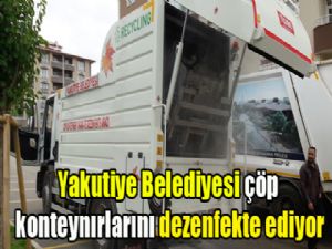 Yakutiye Belediyesi, çöp konteynırlarını dezenfekte ediyor