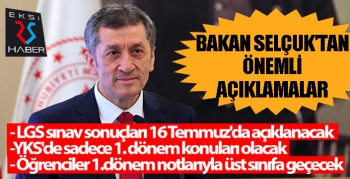 Milli Eğitim Bakanı Ziya Selçuk'tan önemli açıklamalar