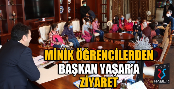 Minik öğrencilerden Başkan Yaşar'a ziyaret