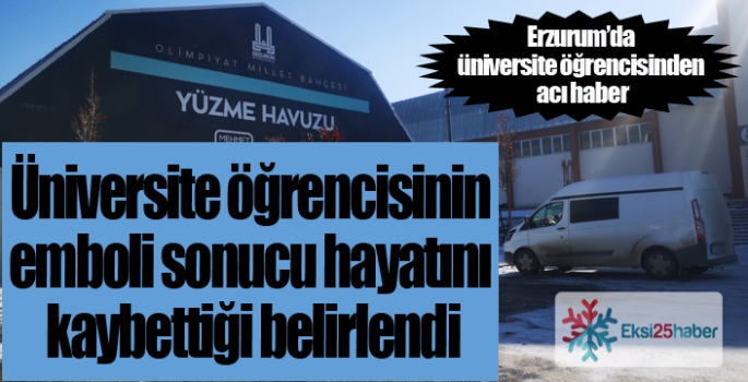 Üniversite öğrencisinin emboli sonucu hayatını kaybettiği belirlendi