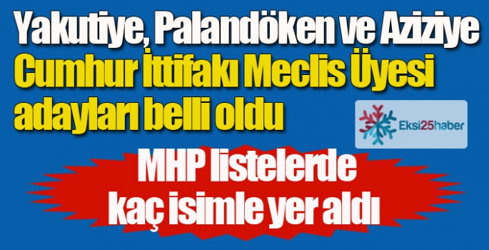 Yakutiye, Palandöken ve Aziziye'de meclis üyesi adayları kimler oldu...