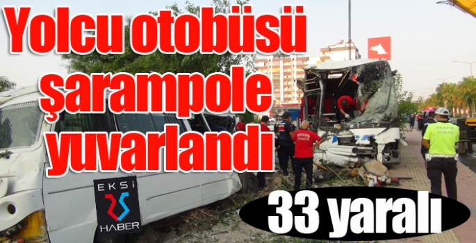 Yolcu otobüsü şarampole yuvarlandı: 33 yaralı...