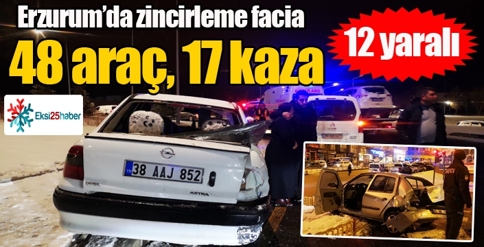 48 aracın karıştığı 17 ayrı kazada 12 kişi yaralandı