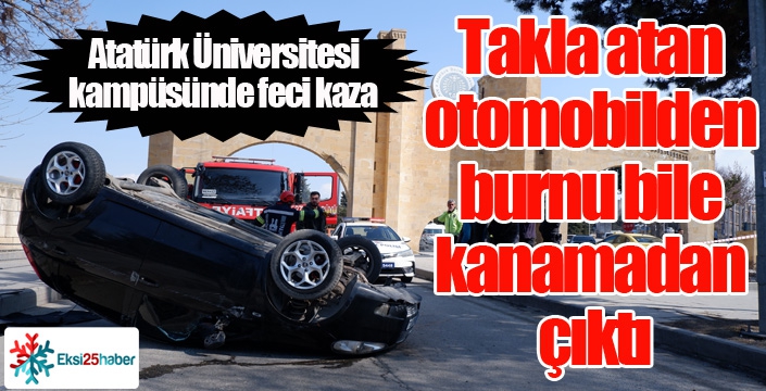 Atatürk Üniversitesi kampüsünde feci kaza...