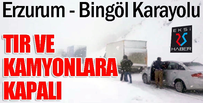 Bingöl-Erzurum karayolu büyük araç trafiğine kapatıldı