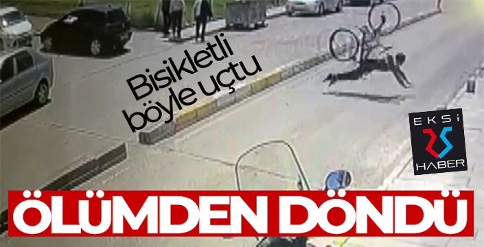 Bisikletli ölümden döndü! O anlar kamerada