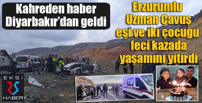 Diyarbakır'da feci kaza... Erzurumlu Uzman Çavuş ve ailesi yaşamını yitirdi...