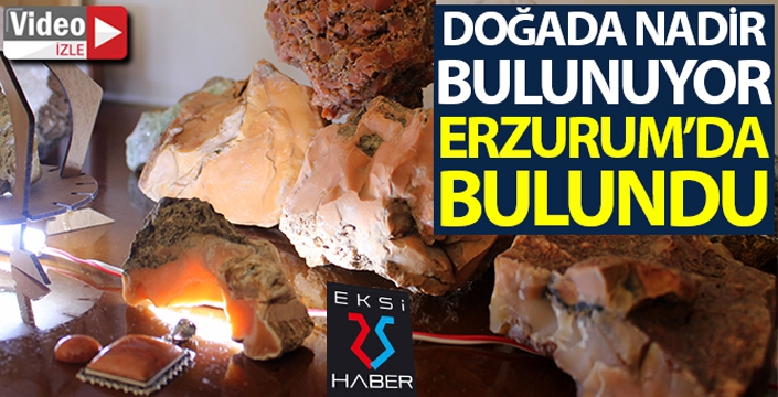 Doğada nadir bulunan Karnelyan taşını Erzurum'da buldu