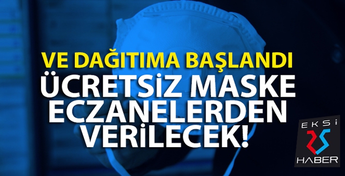 Eczanelerde ücretsiz maske dağıtımı başladı