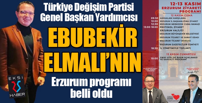 Elmalı'nın Erzurum programı belli oldu...