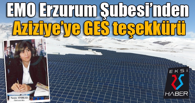 EMO Erzurum Şubesi’nden Aziziye’ye GES teşekkürü