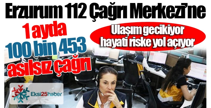 Erzurum'da 1 ayda asılsız ihbar sayısı 100 bin 453... Yuh olsun...!