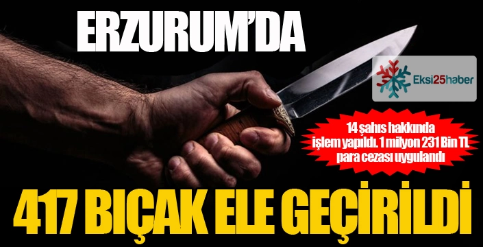 Erzurum'da 417 bıçak ele geçirildi... 14 kişi hakkında işlem yapıldı...