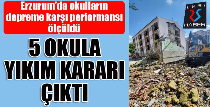 Erzurum'da 5 okula yıkım kararı...