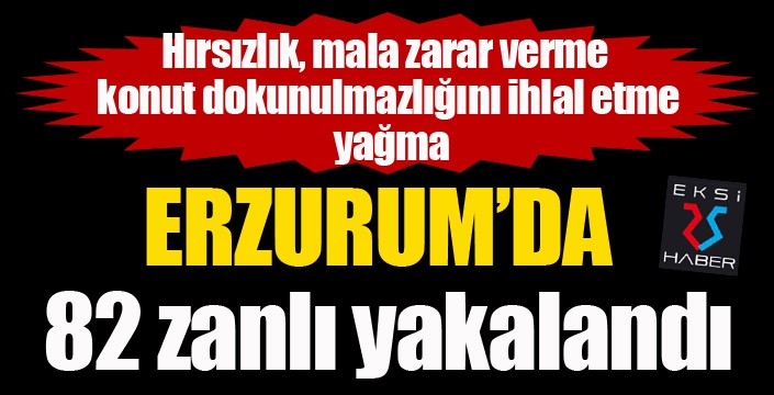 Erzurum'da 82 zanlı yakalandı...