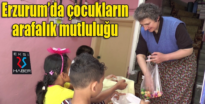 Erzurum’da çocukların “Arafalık” mutluluğu