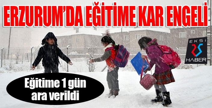 Erzurum'da eğitime kar engeli...