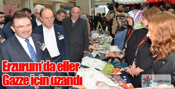 Erzurum’da eller Gazze için uzandı