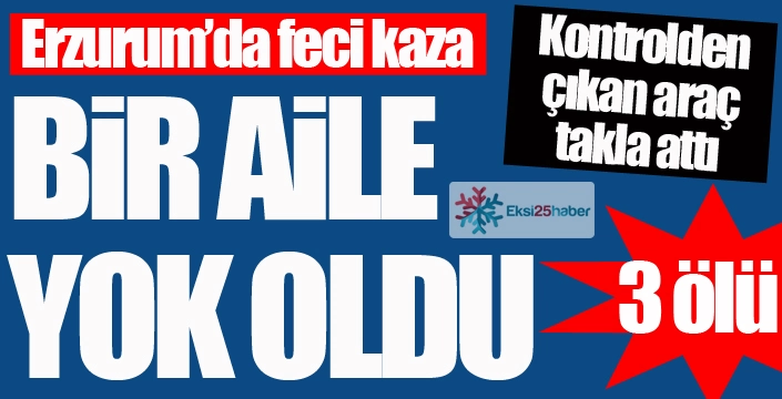Erzurum'da feci kaza... Bir aile yok oldu!