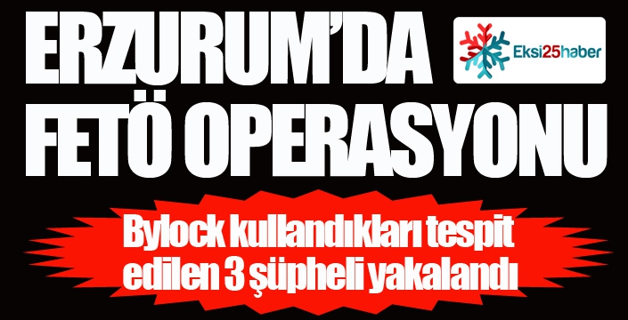 Erzurum'da FETÖ operasyonu... 3 şüpheli yakalandı...