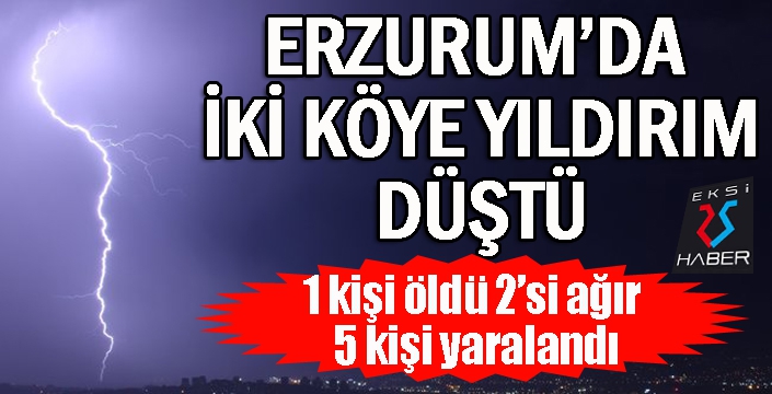 Erzurum'da iki farklı köye yıldırım düştü: 1 ölü, 5 yaralı