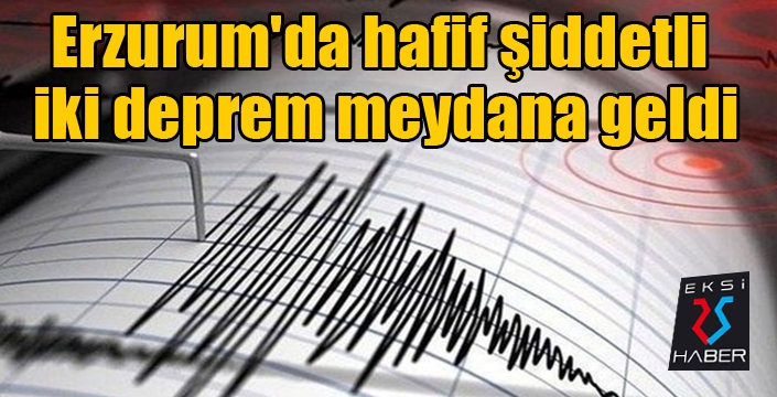 Erzurum'da iki hafif şiddetli deprem meydana geldi