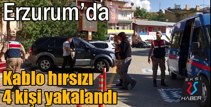 Erzurum'da kablo hırsızı 4 kişi yakalandı