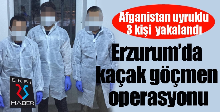 Erzurum’da kaçak göçmen operasyonu