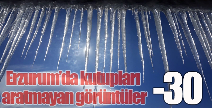 Erzurum’da kutupları aratmayan görüntüler