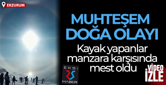 Erzurum'da muhteşem doğa olayını gören telefonuna sarıldı