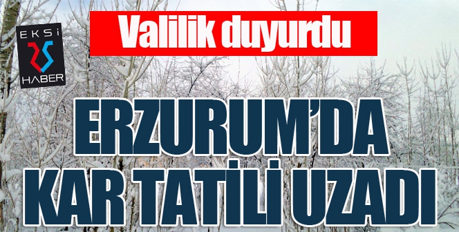 Erzurum'da okullar yarın da tatil...