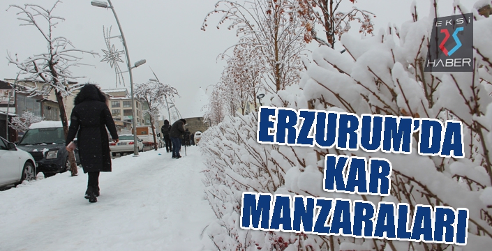 Erzurum’da seyrine doyumsuz kar manzaraları