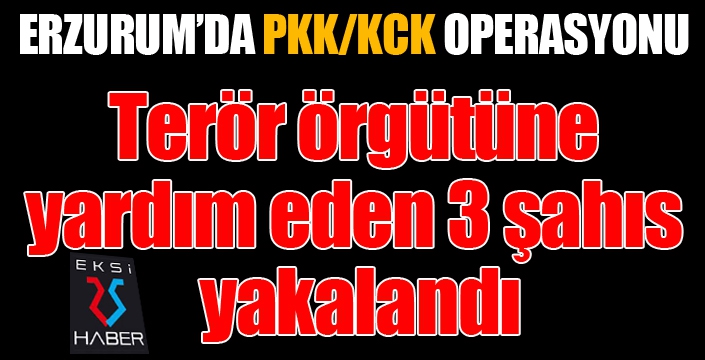 Erzurum'da terör örgütüne yardım eden 3 şahıs yakalandı