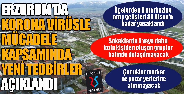 Erzurum’da yeni korana virüs tedbirleri