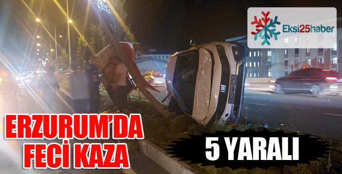 Erzurum’daki trafik kazasında faciadan dönüldü