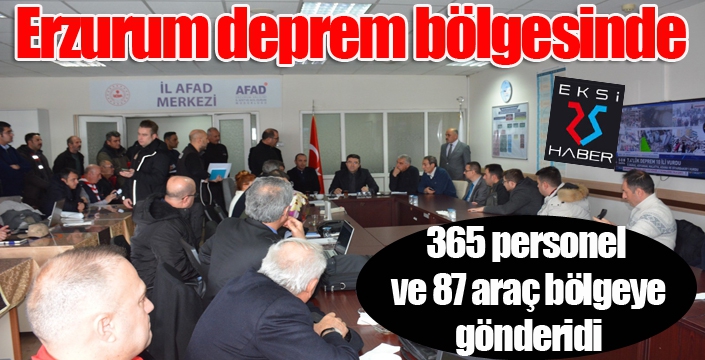 Erzurum'dan 365 personel ve 87 araç, deprem bölgelerine gönderildi
