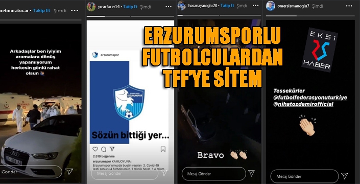 Erzurumspor’da futbolcular TFF’ye sitem etti