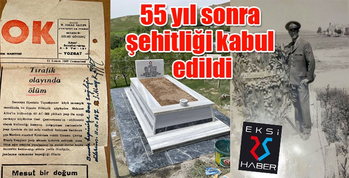 Gazete kupürüyle kabul edilen şehitlik