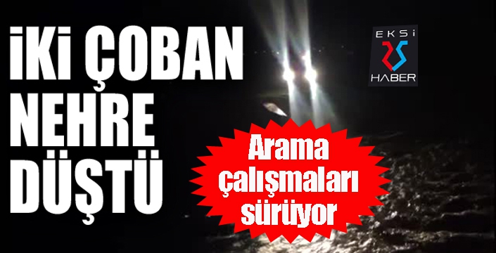 Horasan'da iki çoban nehre düştü