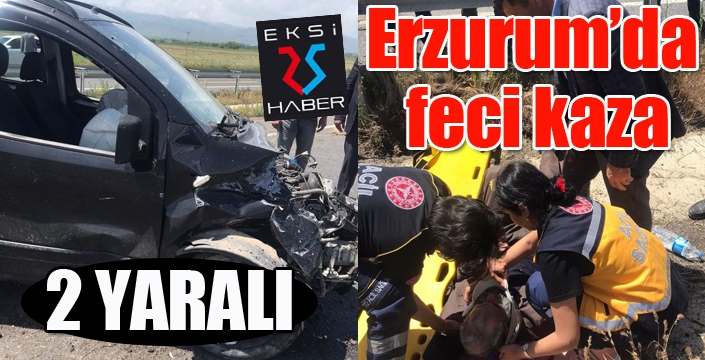 Horasan - Pasinler karayolunda trafik kazası: 2 yaralı