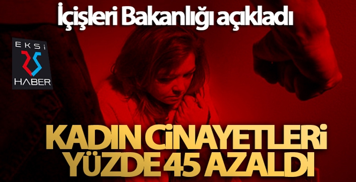 İçişleri Bakanlığı açıkladı! Kadın cinayetleri yüzde 45 azaldı