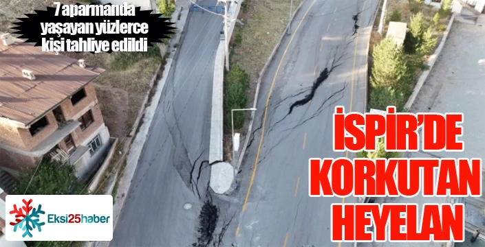 İspir'de korkutan heyelan... 7 bina tahliye edildi...