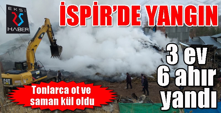 İspir'de yangın...