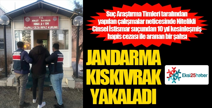 Jandarma aranan şahsı yakaladı