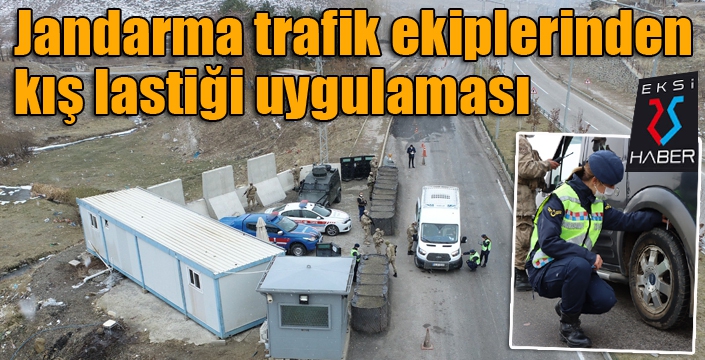 Jandarma trafik ekiplerinden kış lastiği uygulaması