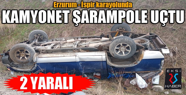 Kamyonet şarampole uçtu: 2 yaralı...