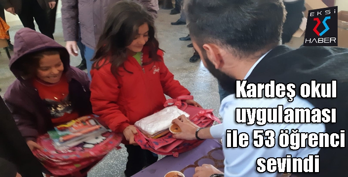 Kardeş okul uygulaması ile 53 öğrenci sevindi