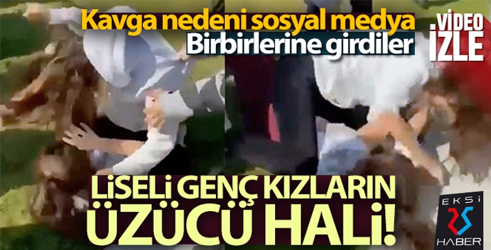 Lise öğrencisi genç kızların sosyal medya tartışması tekme tokat kavgaya dönüştü